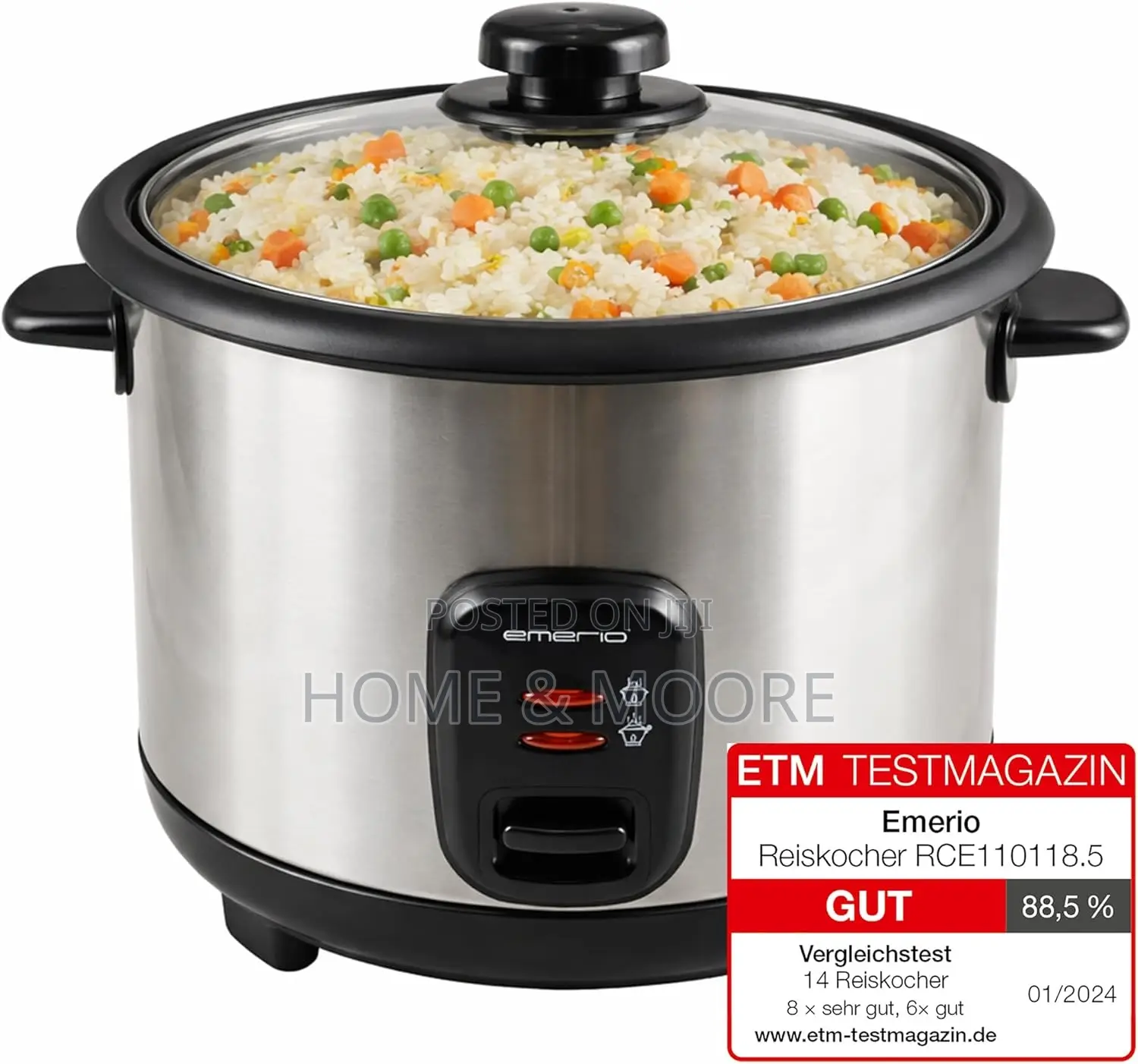 Emerio Rce-110118 Rice Cooker Stainless Steel, Black