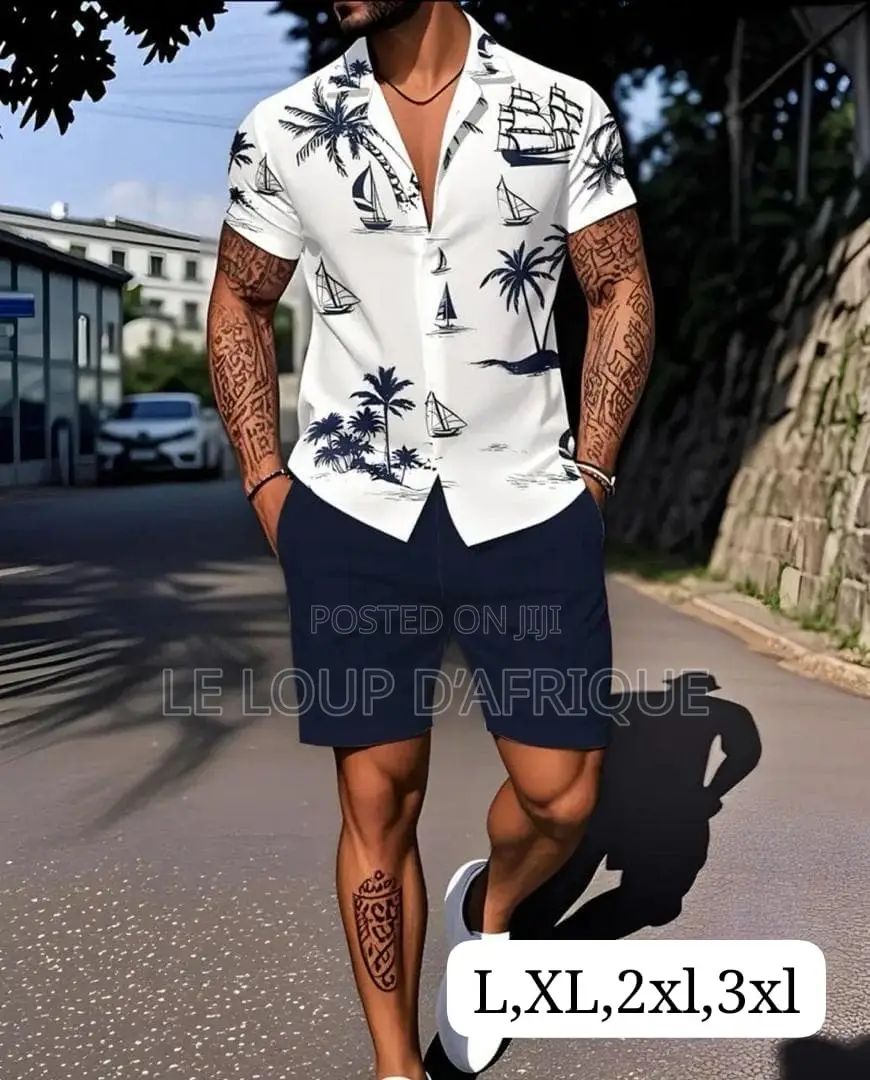 Men Short Sleeve Shirt and Shorts