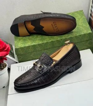 Genuine Leather Men's Coffee Brown Gucci Formal Shoes