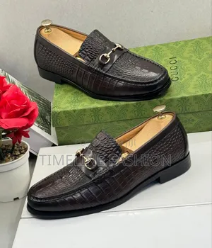 Genuine Leather Men's Coffee Brown Gucci Formal Shoes