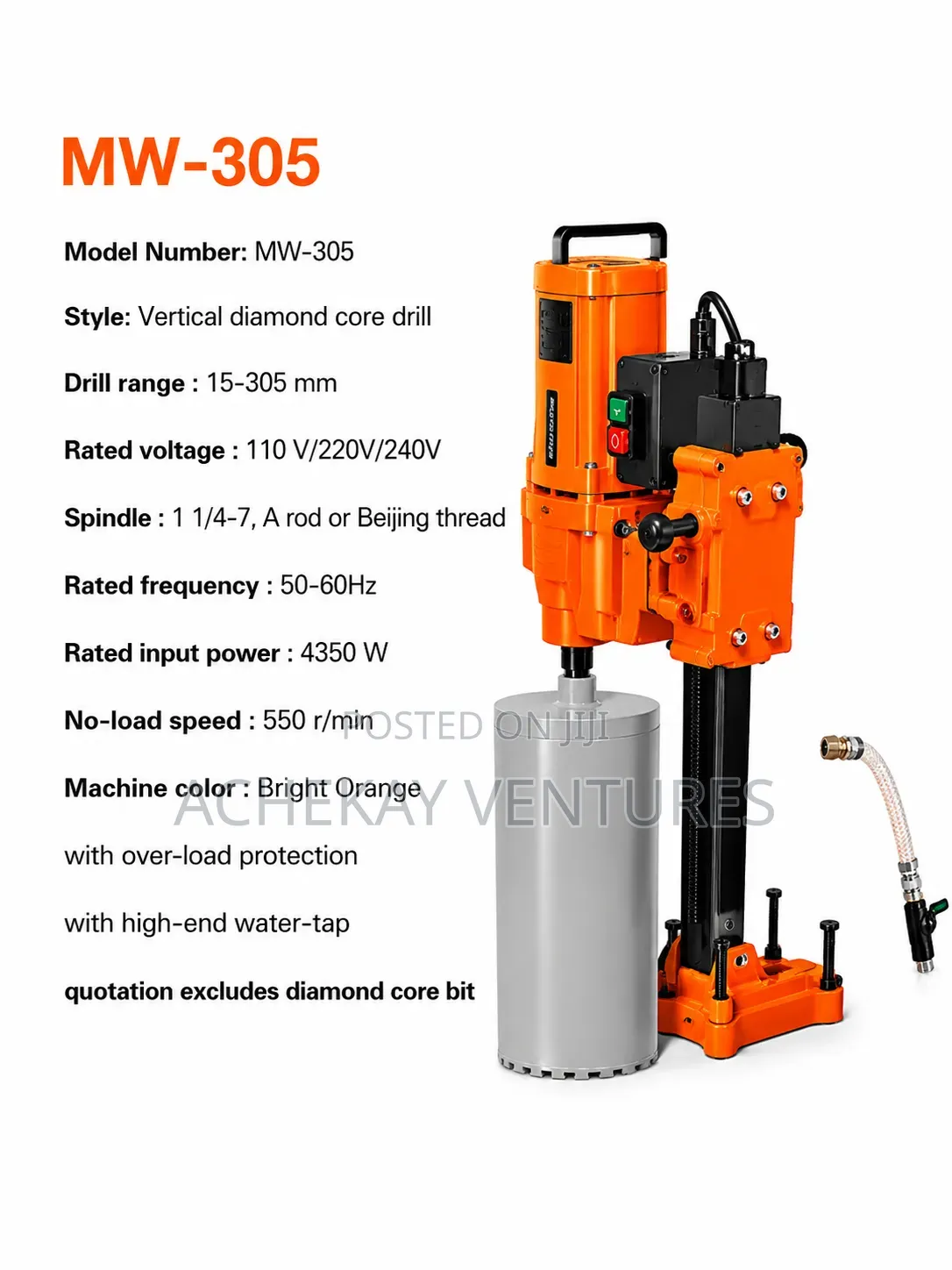 Vertical Diamond Core Drill Machine Mw-305