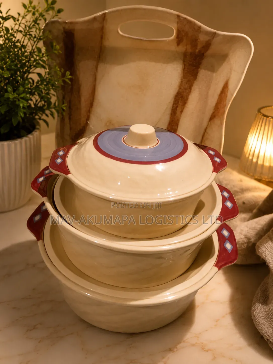 3 Set Ceramic Plastic