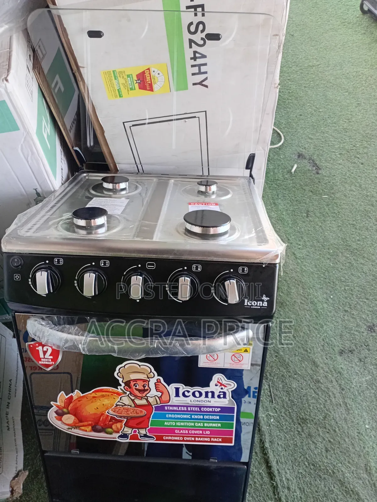 Icona 4 Burner Kitchen Cooker Brand New