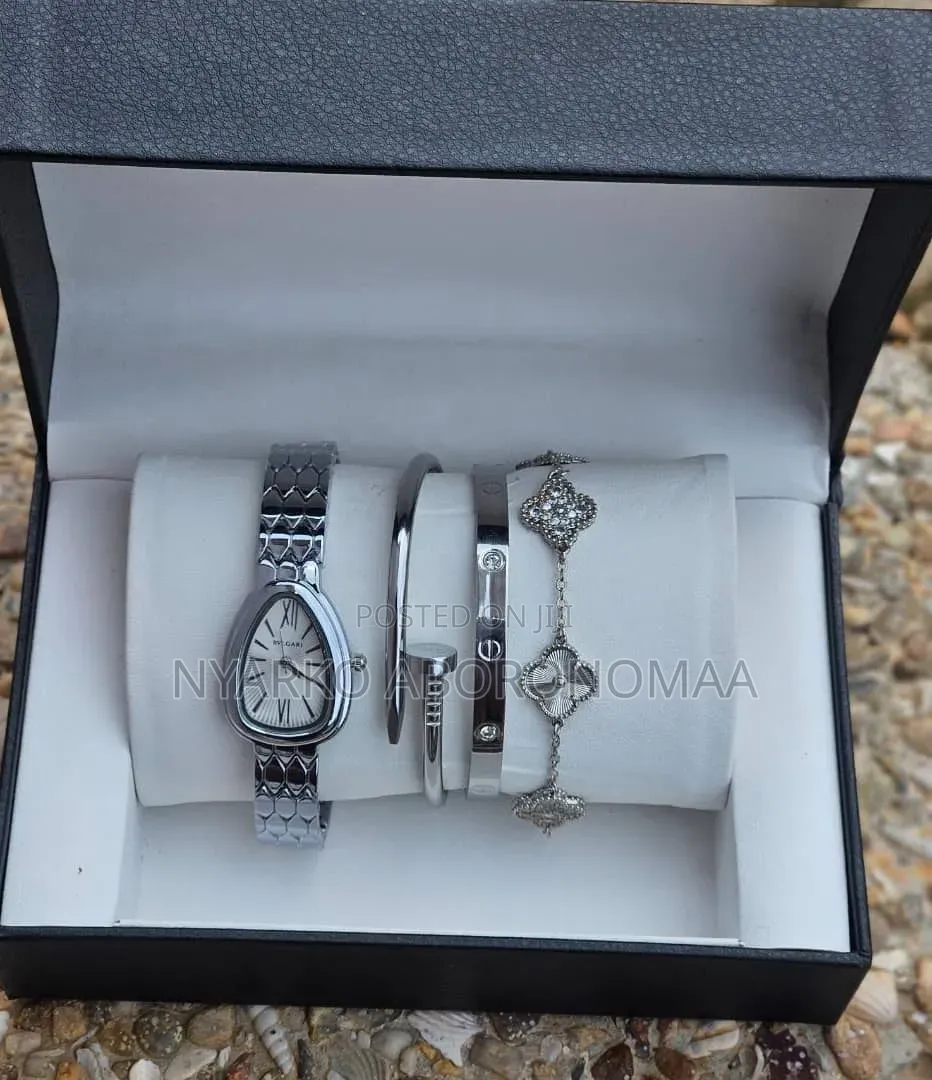 Classy Ladies Watch and Bracelet Jewelry Set