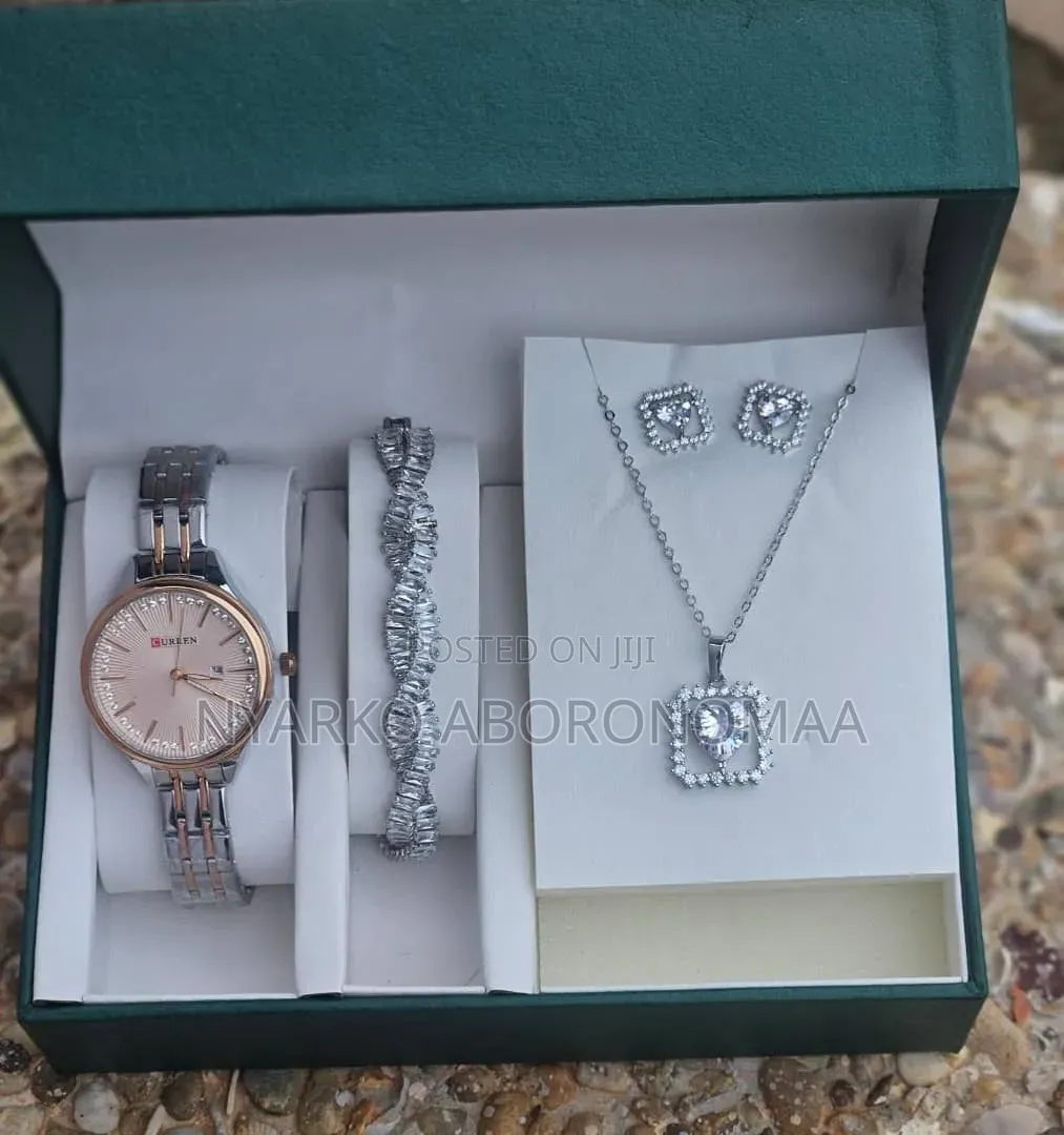 Classy Ladies Watch and Bracelet Jewelry Set