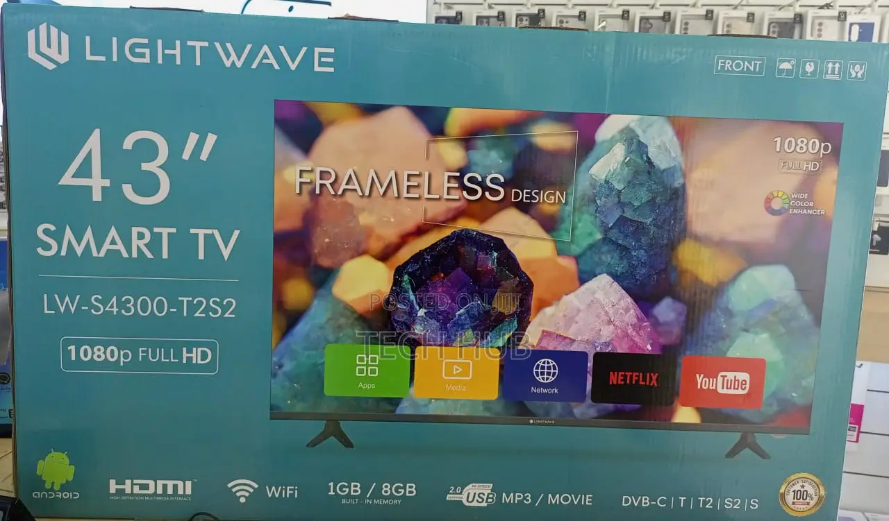 Light Wave 43 Inch Led Tv Dvb-t2/S2 - Frameless