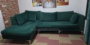 Stunning Green Velvet L-Shape Sofa