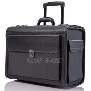 This Is Original Luxury Leather Briefcase Pilot Rolling Suitecase