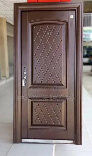 Single Brown China Security Door With Accessories