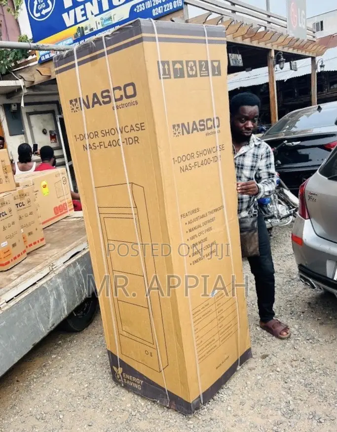 Sleek Nasco Nas-Fl400-1dr-1 358l Electric Fridge(Glass Door).