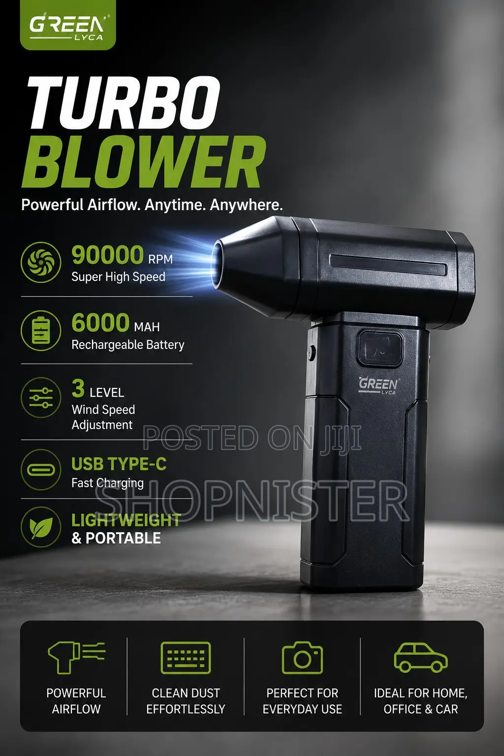 90,000rpm Cordless Air Duster Cleaning Blowe