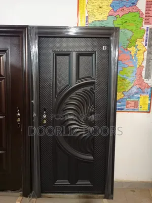 Black Single China Security Door With Accessories