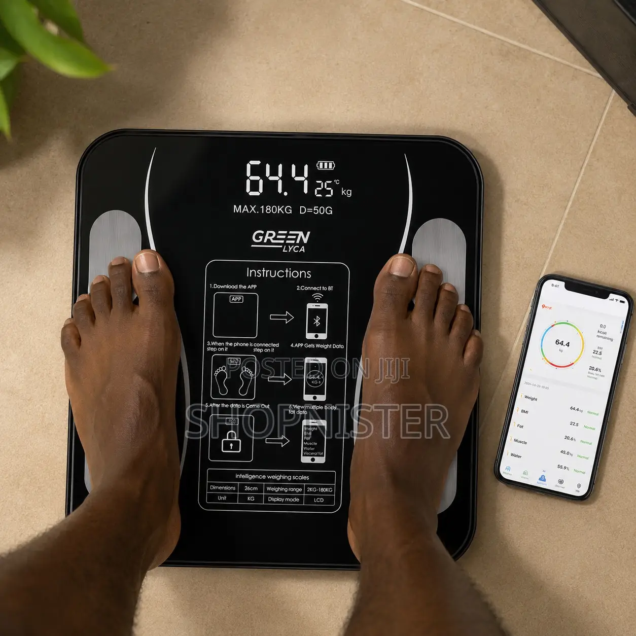 Smart Digital Weight Scale With Mobile App (180kg)