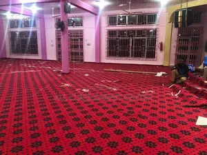 Heavy Red Wine Industrial Floor Carpet for Church and Offices