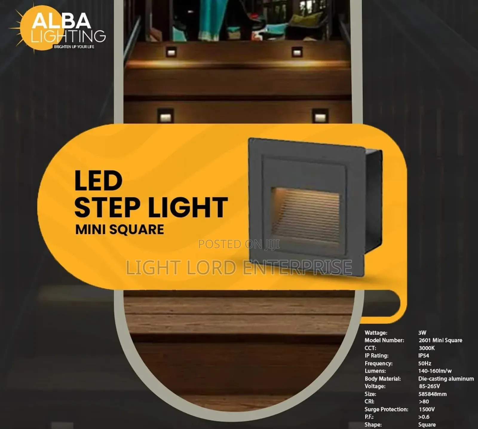 Step Light Square Warm Color