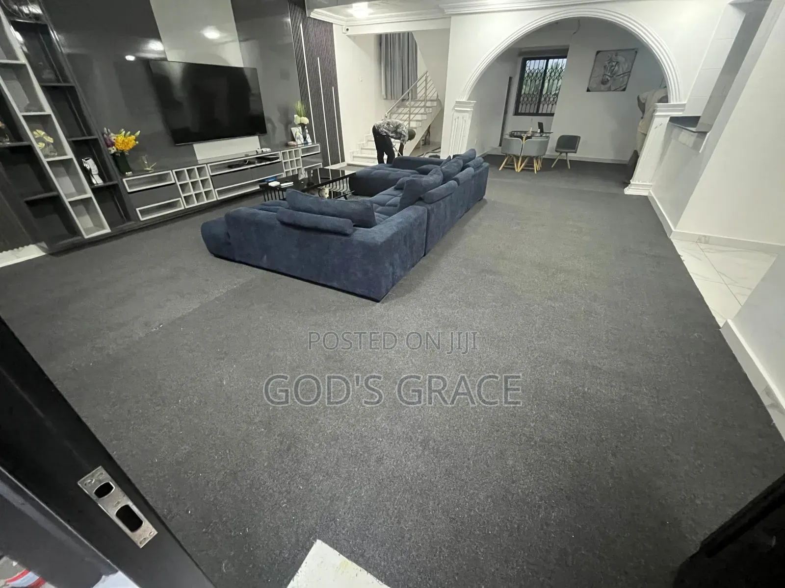 Dark Grey Industrial Floor Woolen