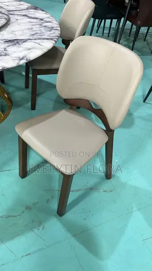 Modern Dining Chair – Pu Leather Wood Frame