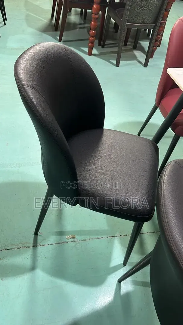 Modern Dining Chair – Pu Leather Wood Frame