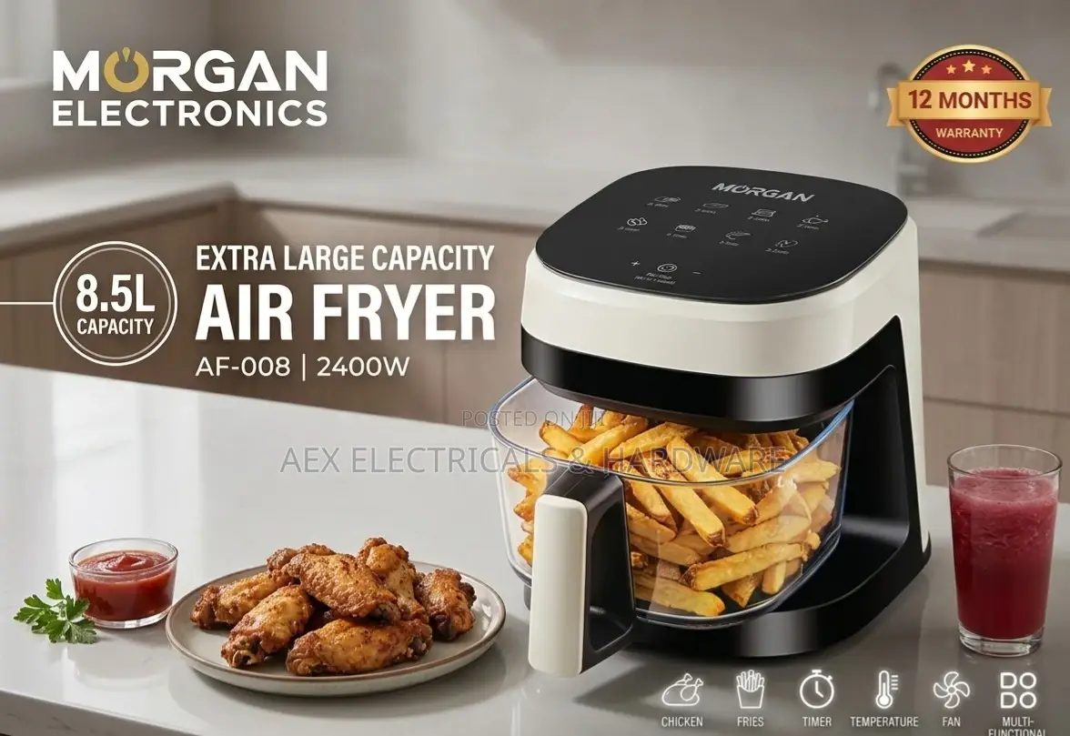 Morgan Electronics Extra Large Air Fryer Af-008 – 8.5l | 2400w | Brand