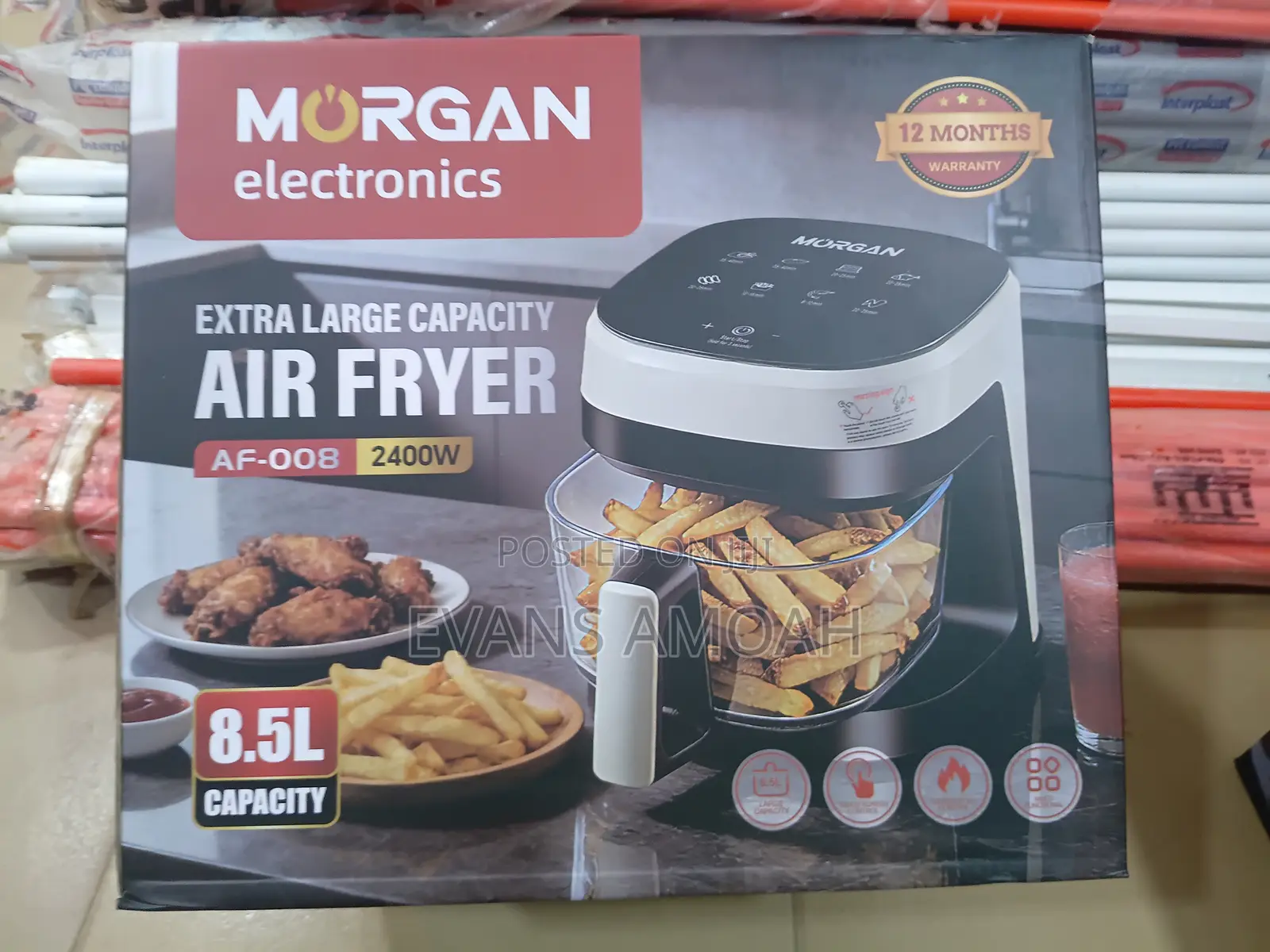 Morgan Electronics Extra Large Air Fryer Af-008 – 8.5l | 2400w | Brand
