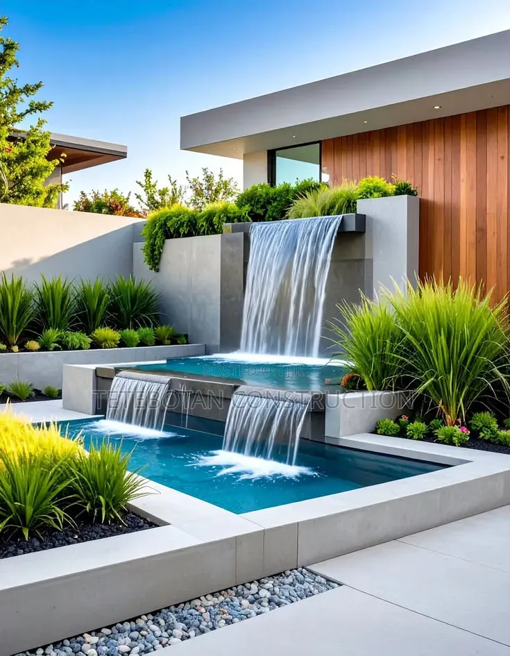 Custom Made Waterfalls Water Fountains Construction Installation