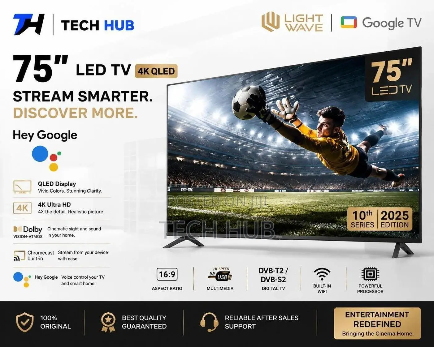 Light Wave 75inch Google Qled Tv - Uhd