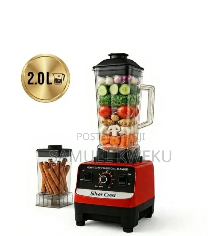 Silver Crest 2l Industrial Food Crusher Blender With 2-Jar
