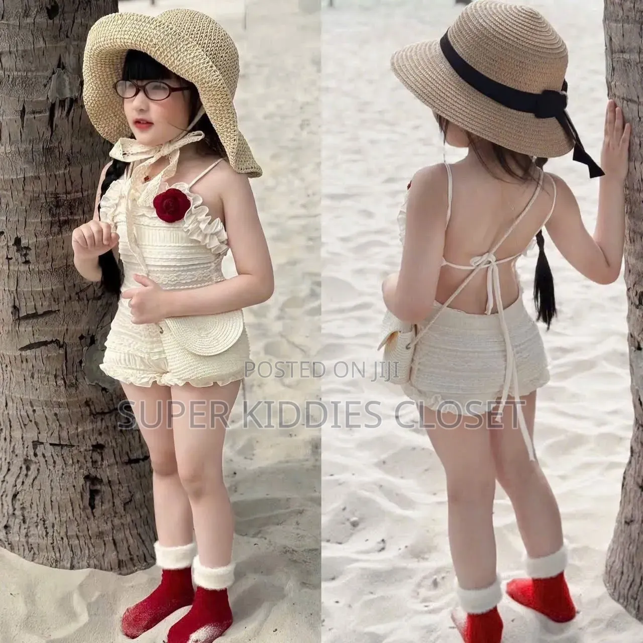 Lace Romper With Flower Brooch for Girls