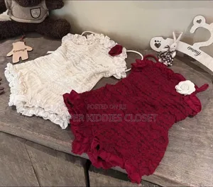 Lace Romper With Flower Brooch for Girls