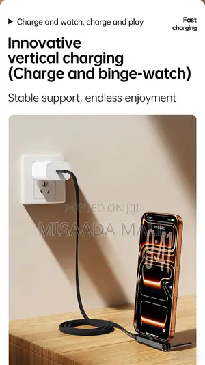 240w Type C Nylon Data Cable Double as Phone Stand