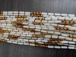 White and Gold Waist Beads