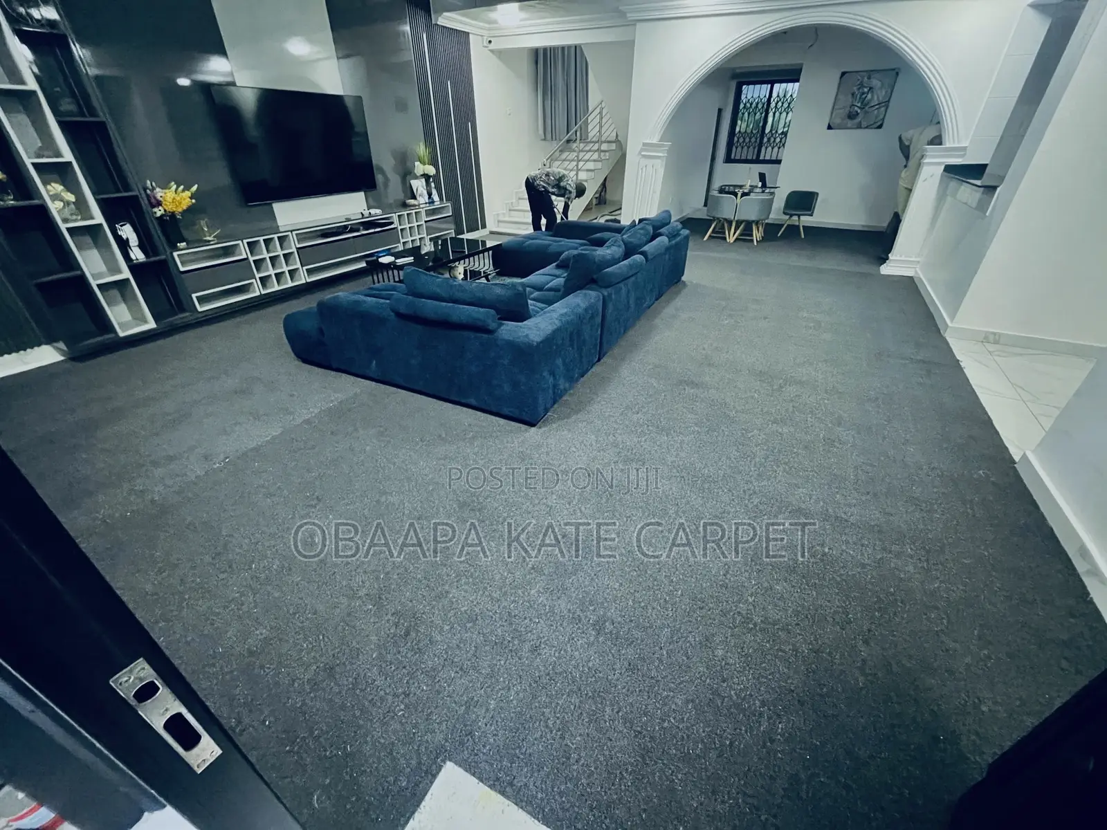 Dark Grey Floor Woolen Carpet for Living Rooms and Church Auditorium