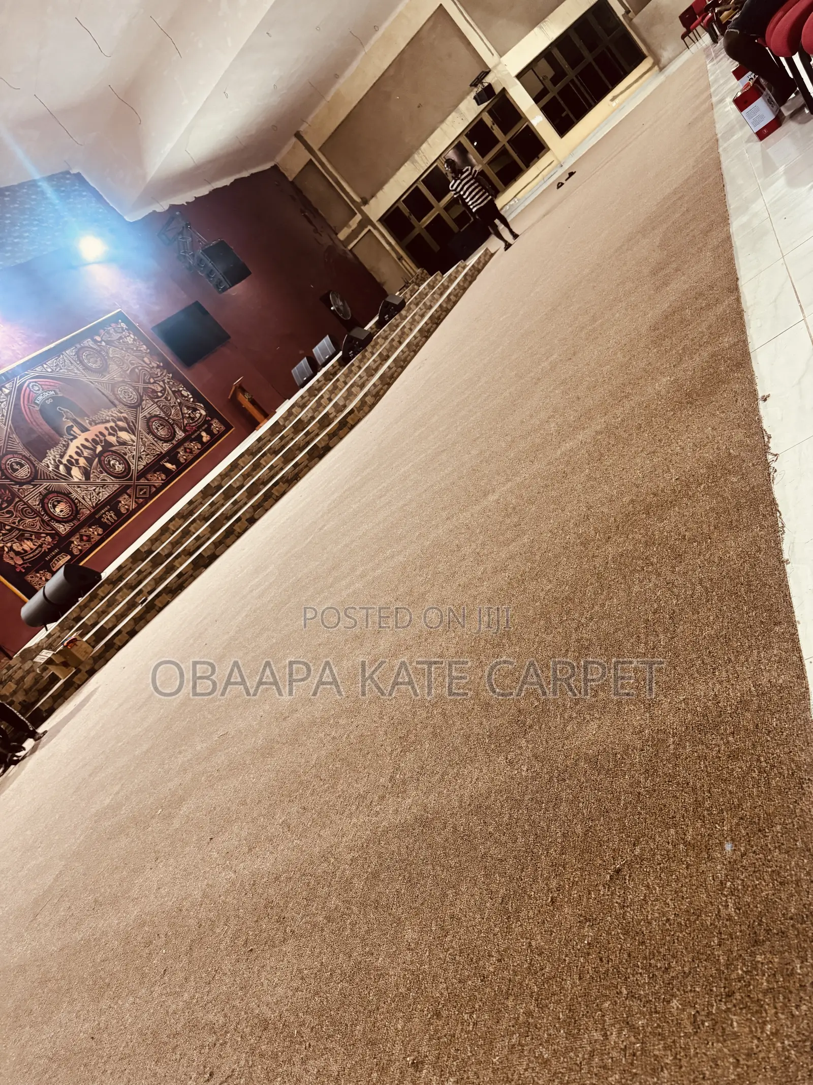 Brown Industrial Floor Carpet for Churches and Living Rooms