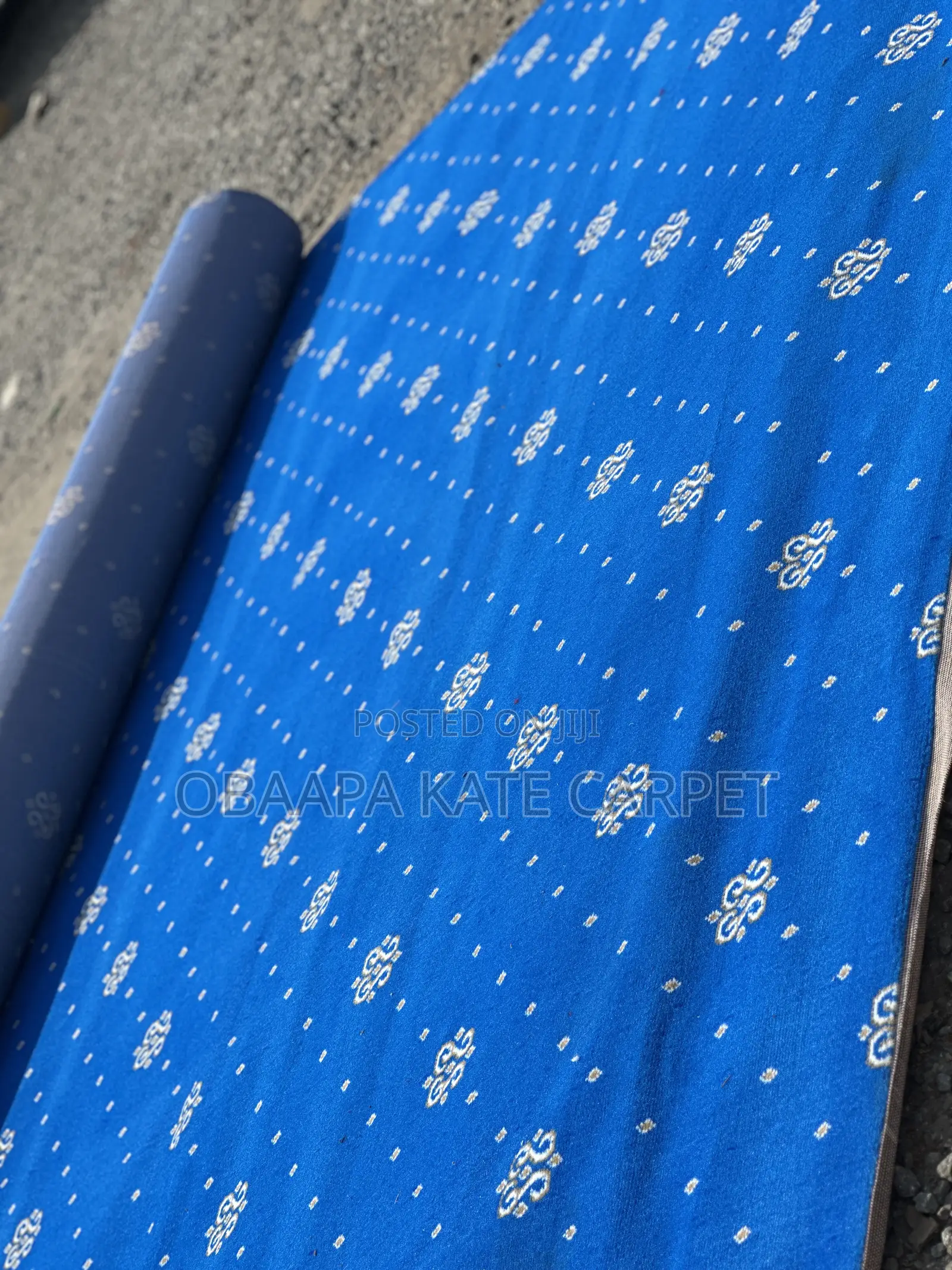 Dark Blue With Gold Design Industrial Heavy Carpet for Churches