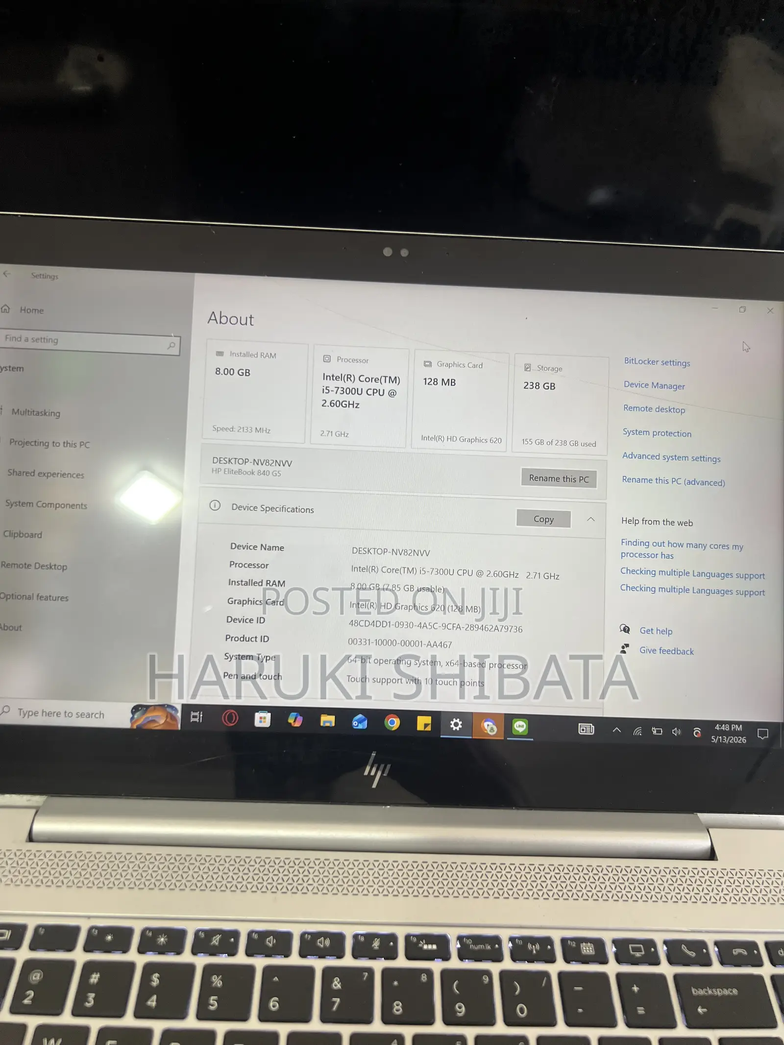 Laptop HP EliteBook 840 G5 8GB Intel Core i5 SSD 256GB