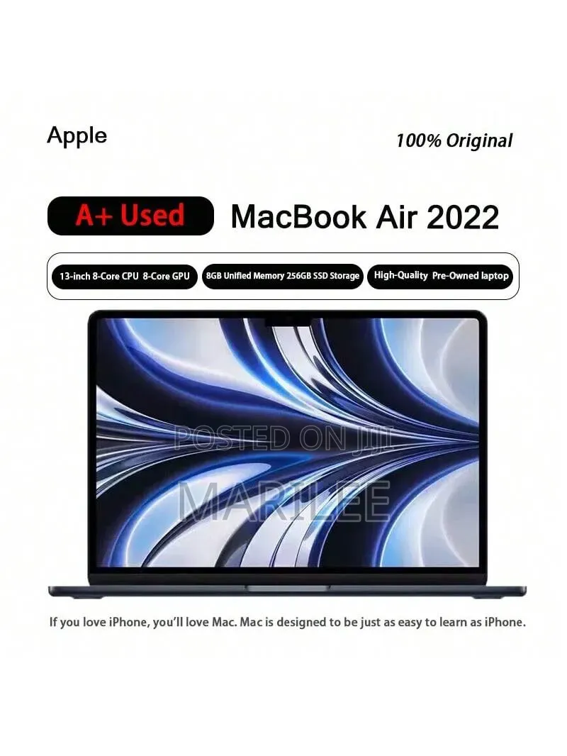 Laptop Apple MacBook Air 2022 M2 8GB Intel Core i5 SSHD (Hybrid) 512GB