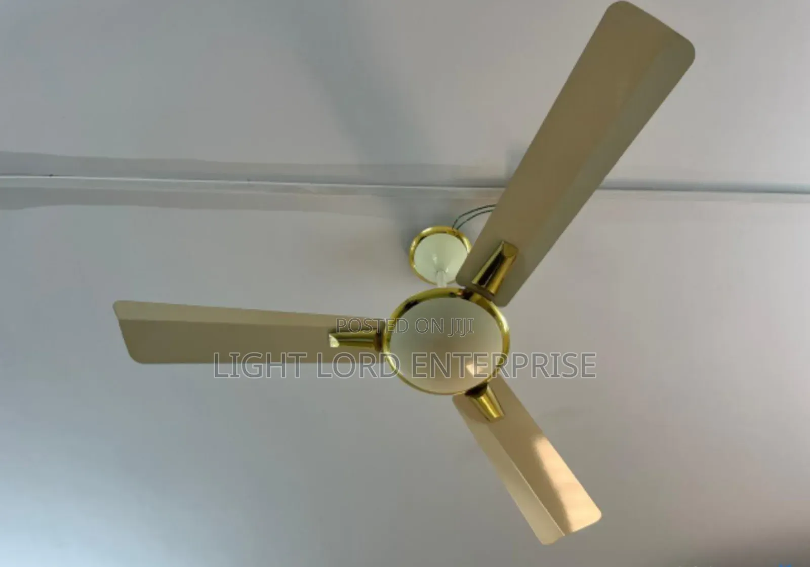 Gold and White Crompton Ceiling Fan