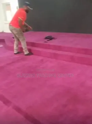 Thick and Fluffy Wine Carpet for Church Auditorium and Platforms
