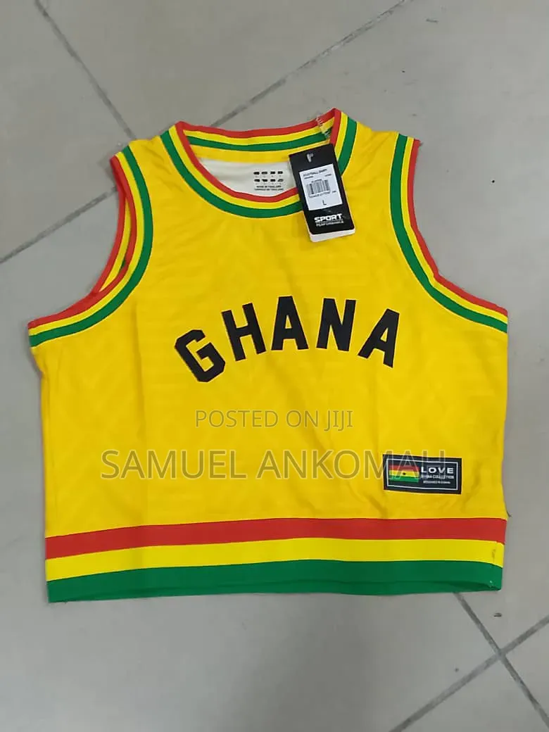Trendy Ghana Supporter Crop Top / Sleeveless Jersey Vest