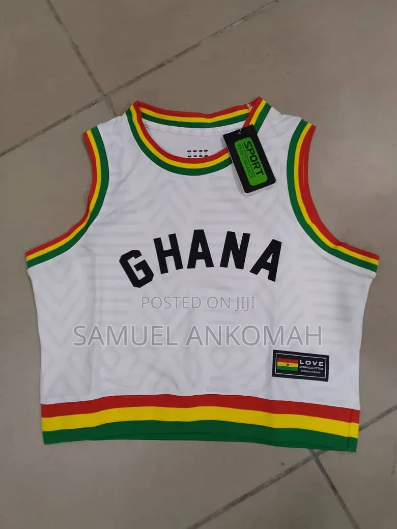 Trendy Ghana Supporter Crop Top / Sleeveless Jersey Vest