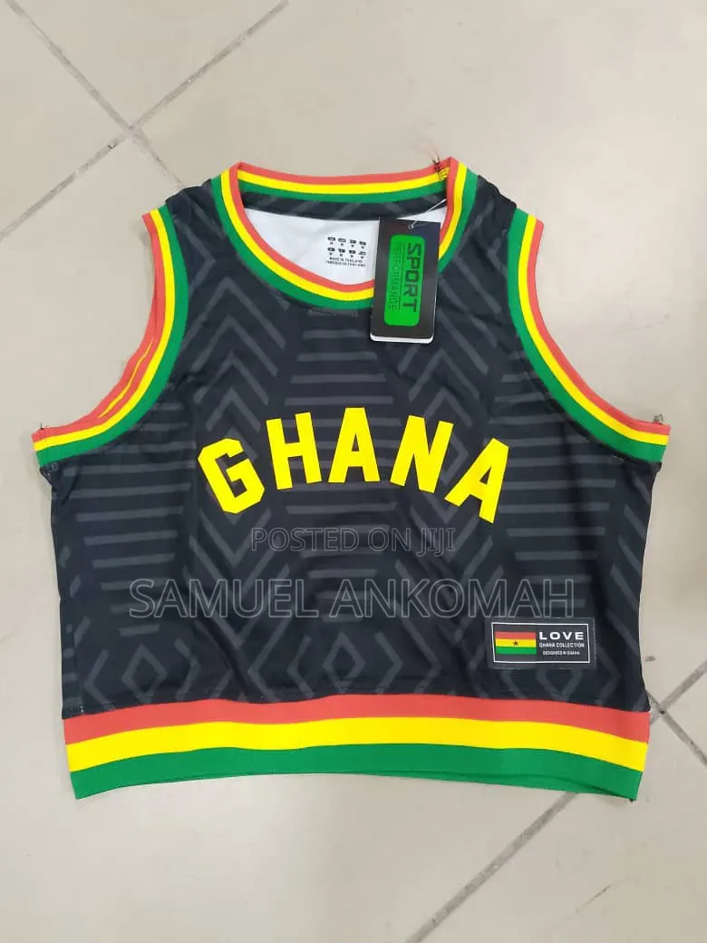 Trendy Ghana Supporter Crop Top / Sleeveless Jersey Vest