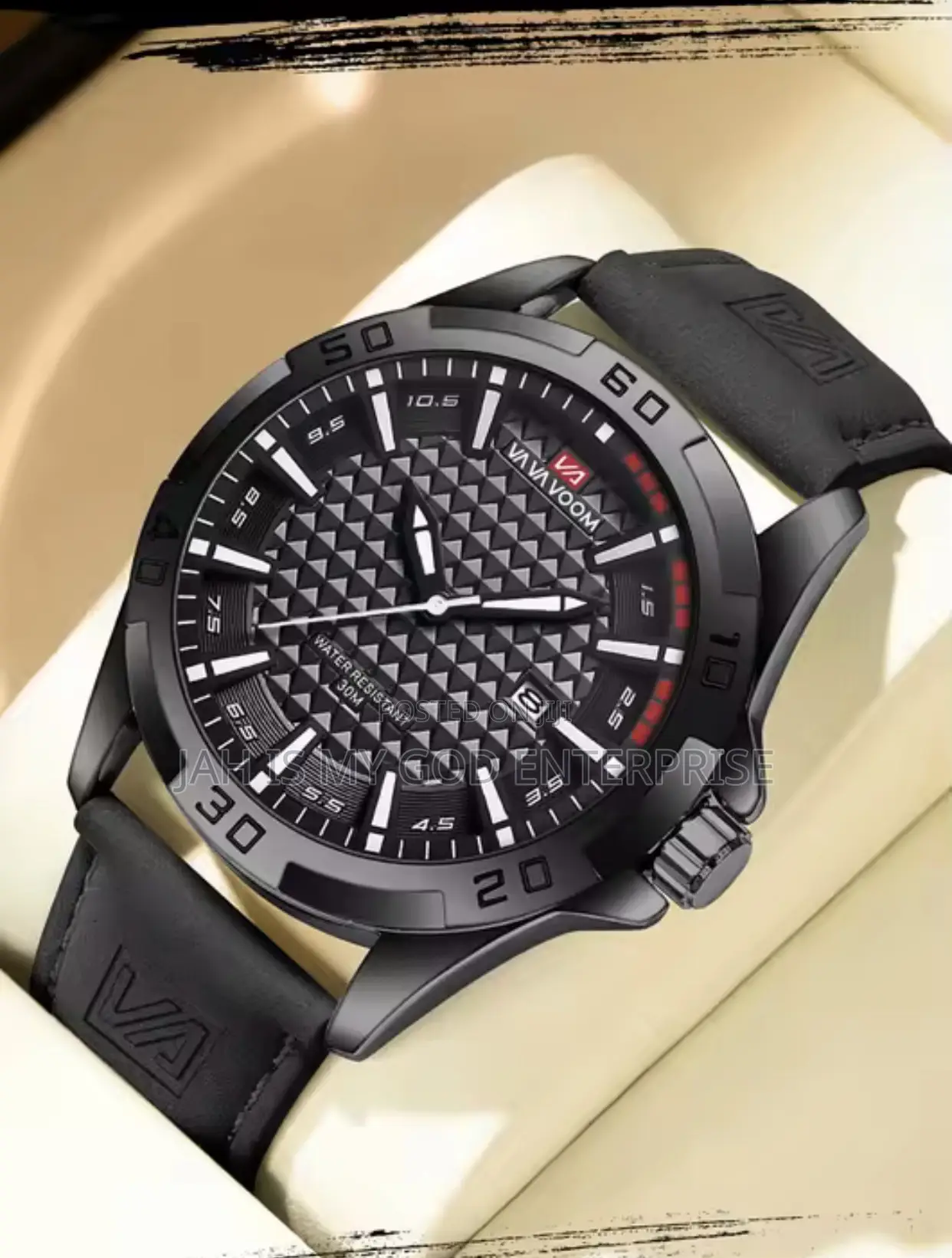 Va Va Voom Men Casual Sport Military Quartz Leather Watch