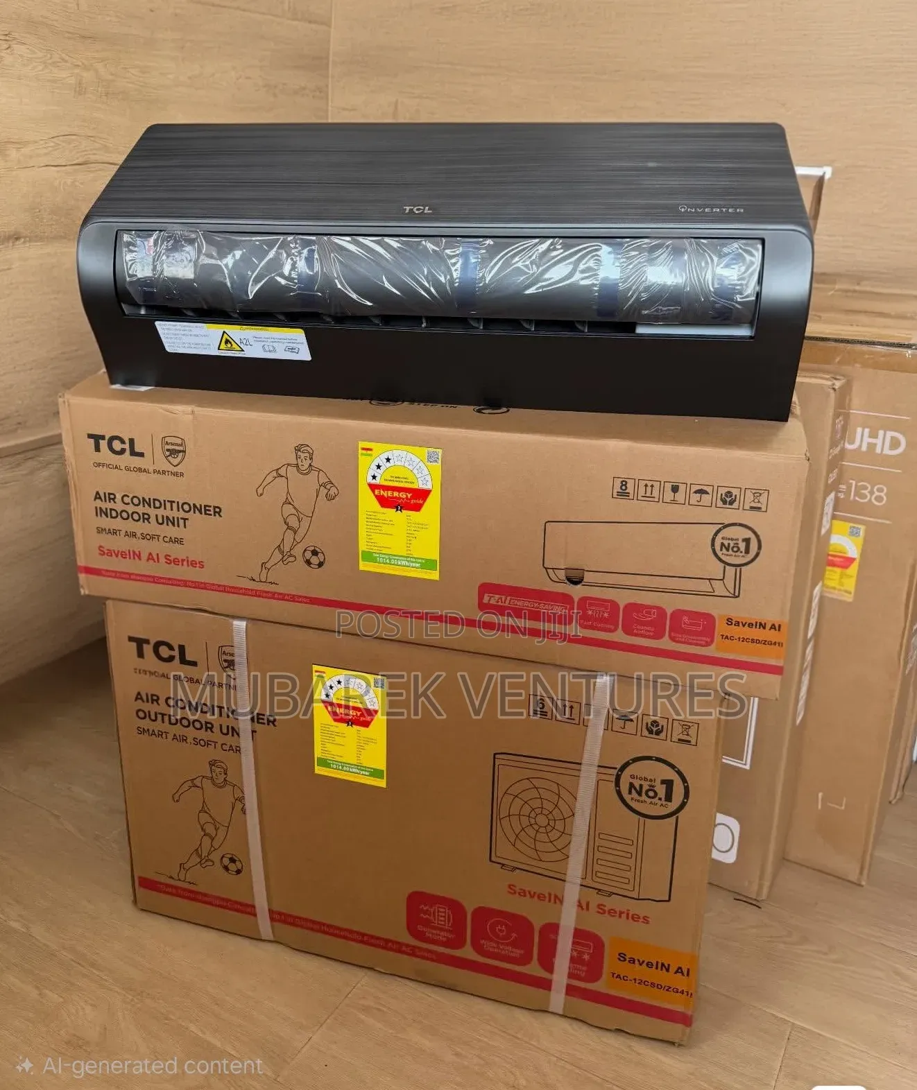 TCL 2.0hp Split Inverter R410 Gas- Black Mirror