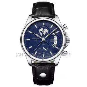 Poedagar 989 Casual Waterproof Luminous Leather Chronograph Men Watch