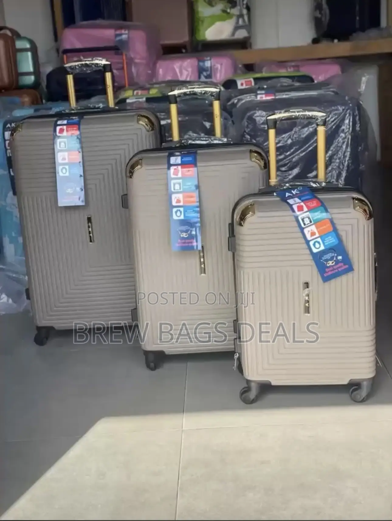 Premium Quality Ak 3set Super Anticrack Fiber Traveling Bag.