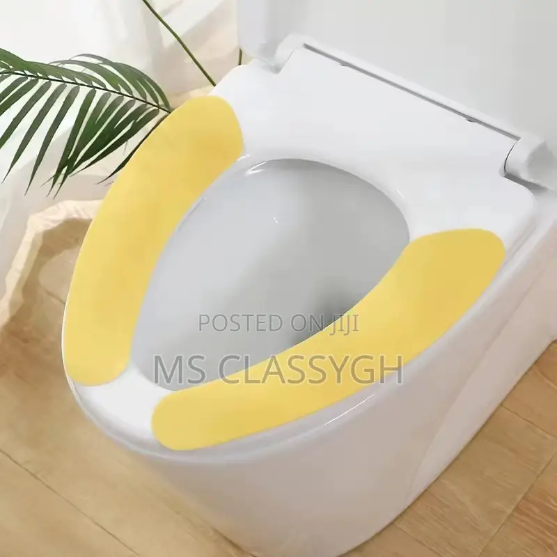 Reusable Warm Soft Toilet Seat Cushions Washable Paste Type 2pcs