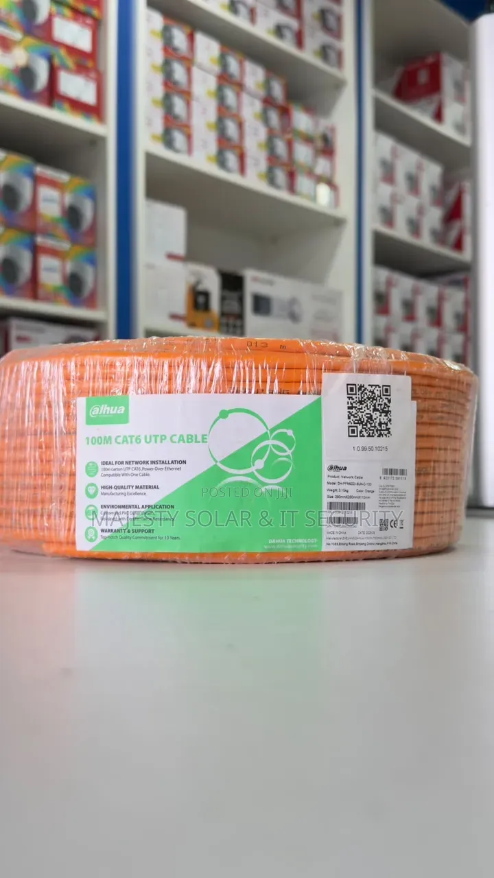 Dahua Cat6 Orange Cable 100mm