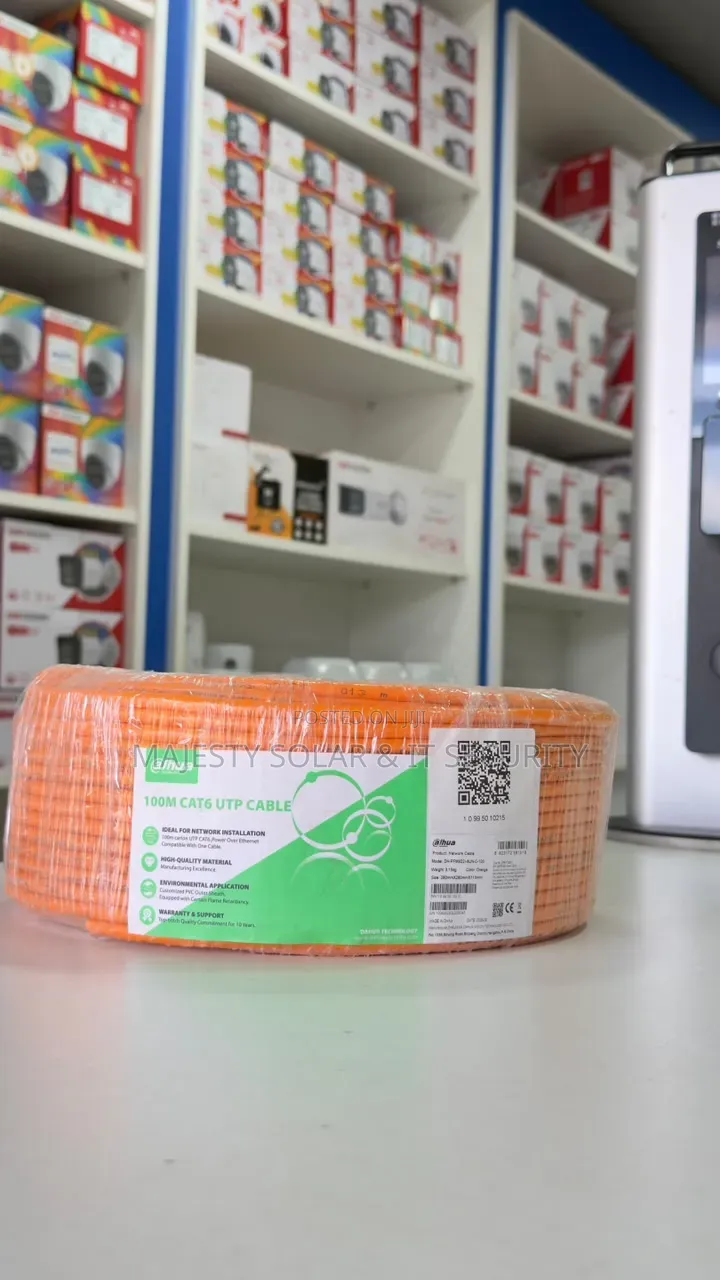 Dahua Cat6 Orange Cable 100mm