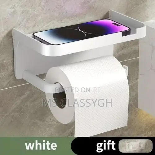 Toilet Roll Holder With Top Shelf