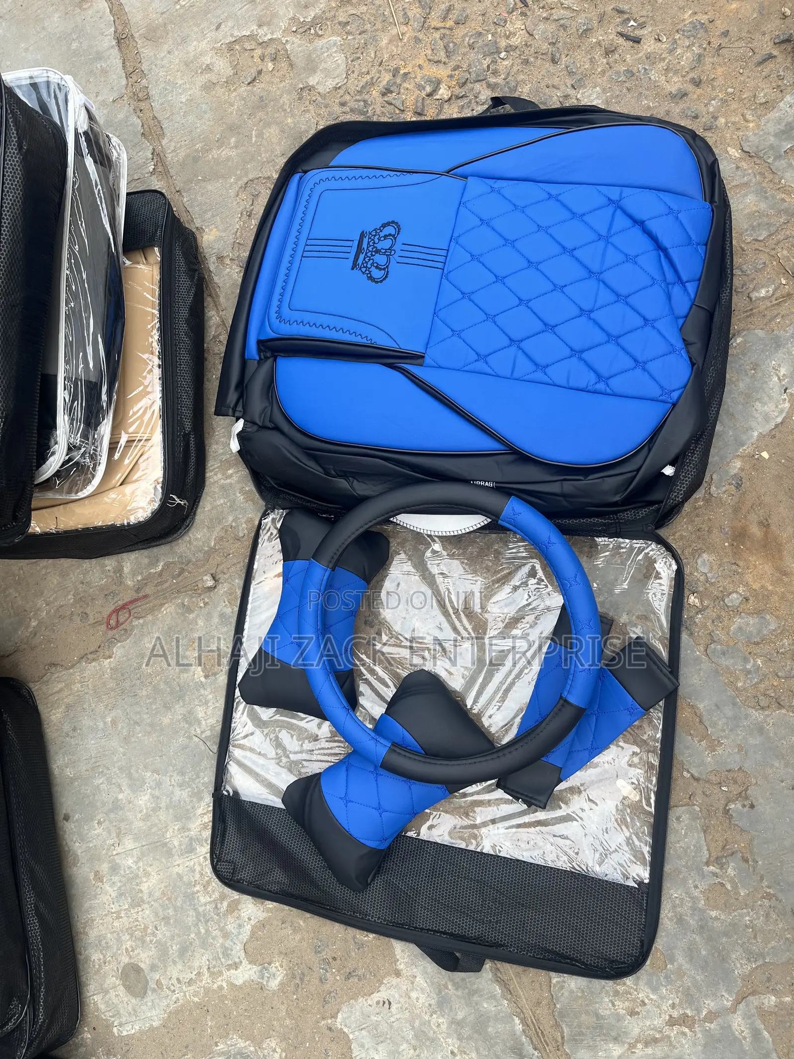 Blue and Black Quality Seat Cover